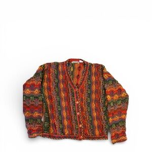 Y2K Style Vibrant Multicolor Women's Cardigan Coogi inspired 90s vintage